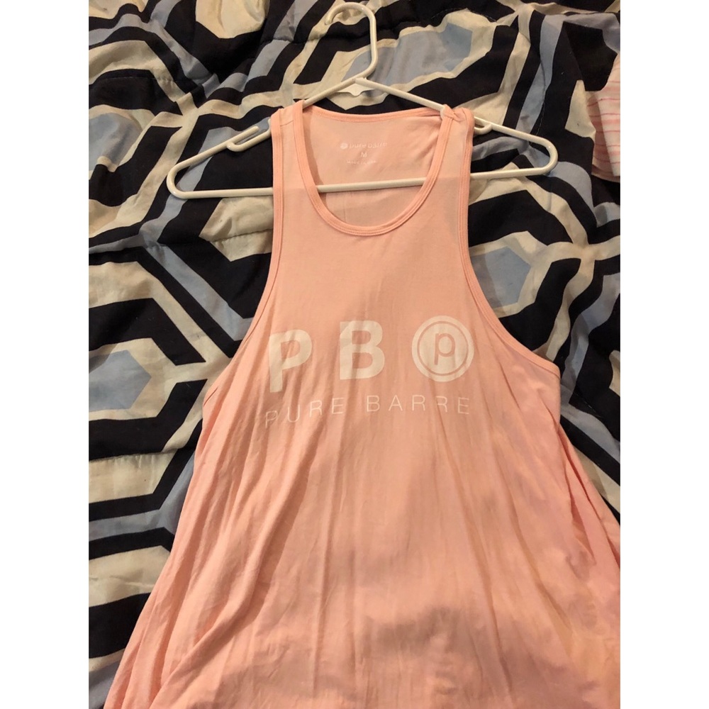 NEW! Pure Barre pink flowy tank.